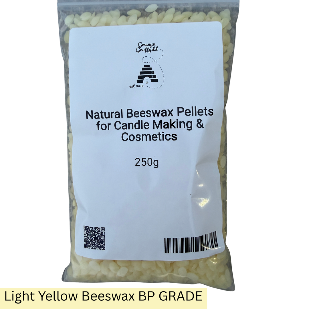 Premium light yellow BP grade beeswax pellets 250g for cosmetics and candle making