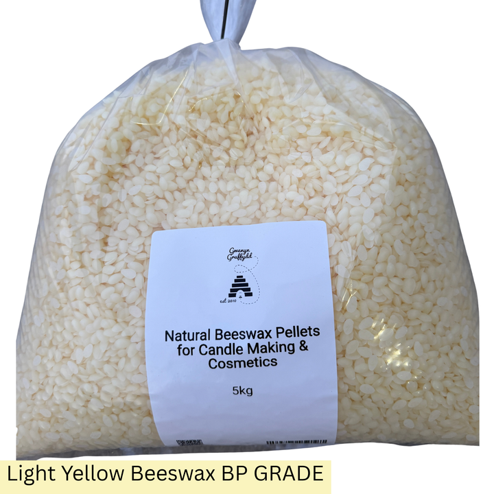 Bulk 5kg light yellow refined BP grade beeswax pellets for professional makers