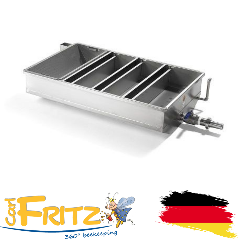 Carl Fritz CFM stainless steel honey sump 250kg with thermostat and heater for professional honey clarification