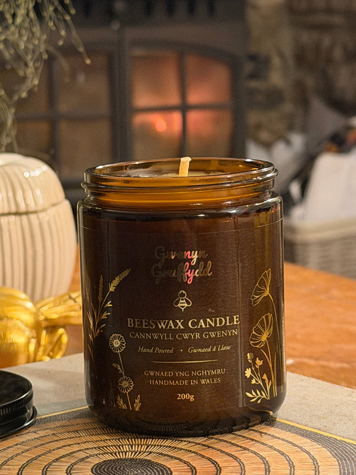 Pure British Beeswax Jar Candle 200g | Hand Poured in Wales