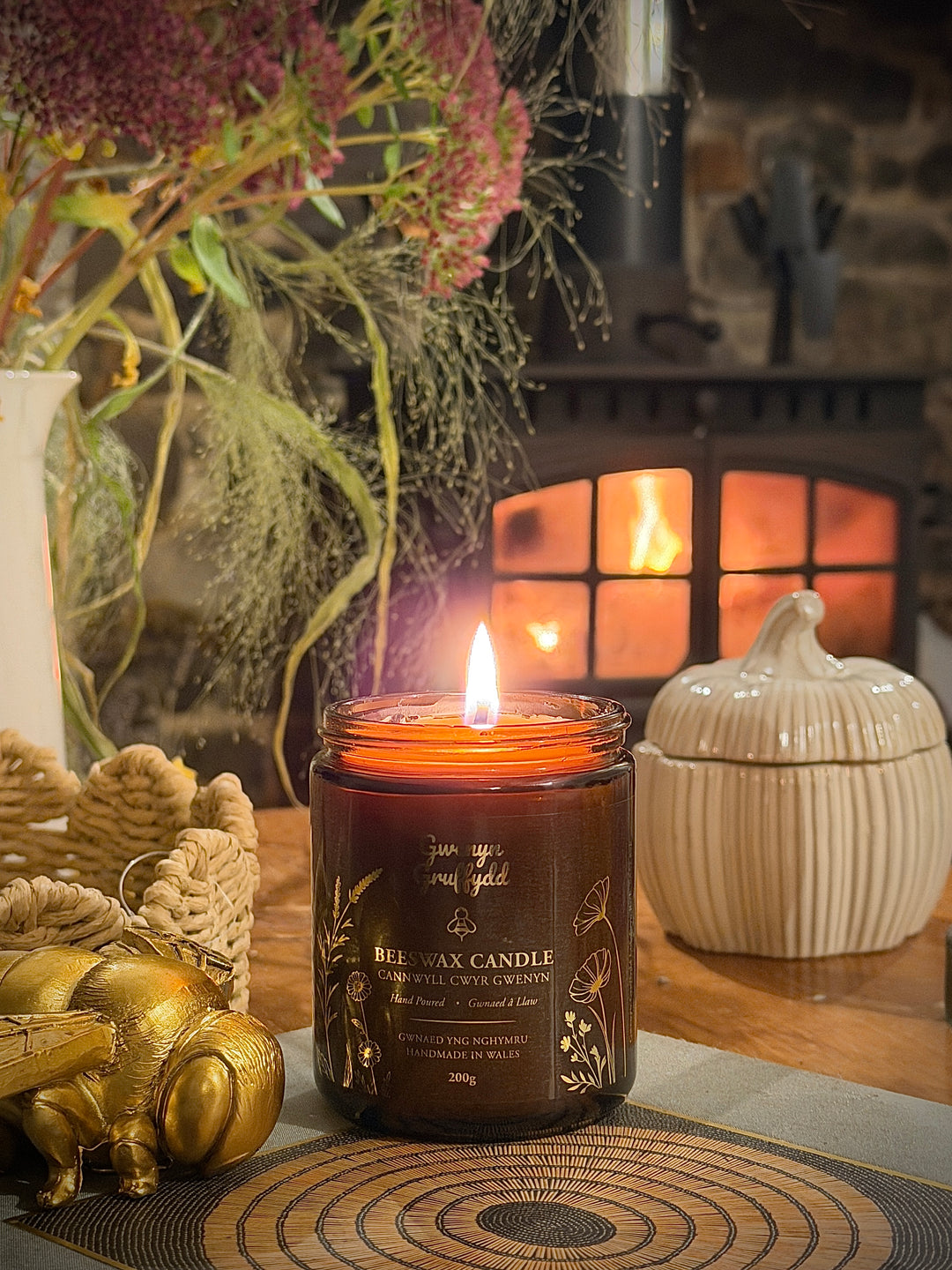 Pure British Beeswax Jar Candle 200g | Hand Poured in Wales