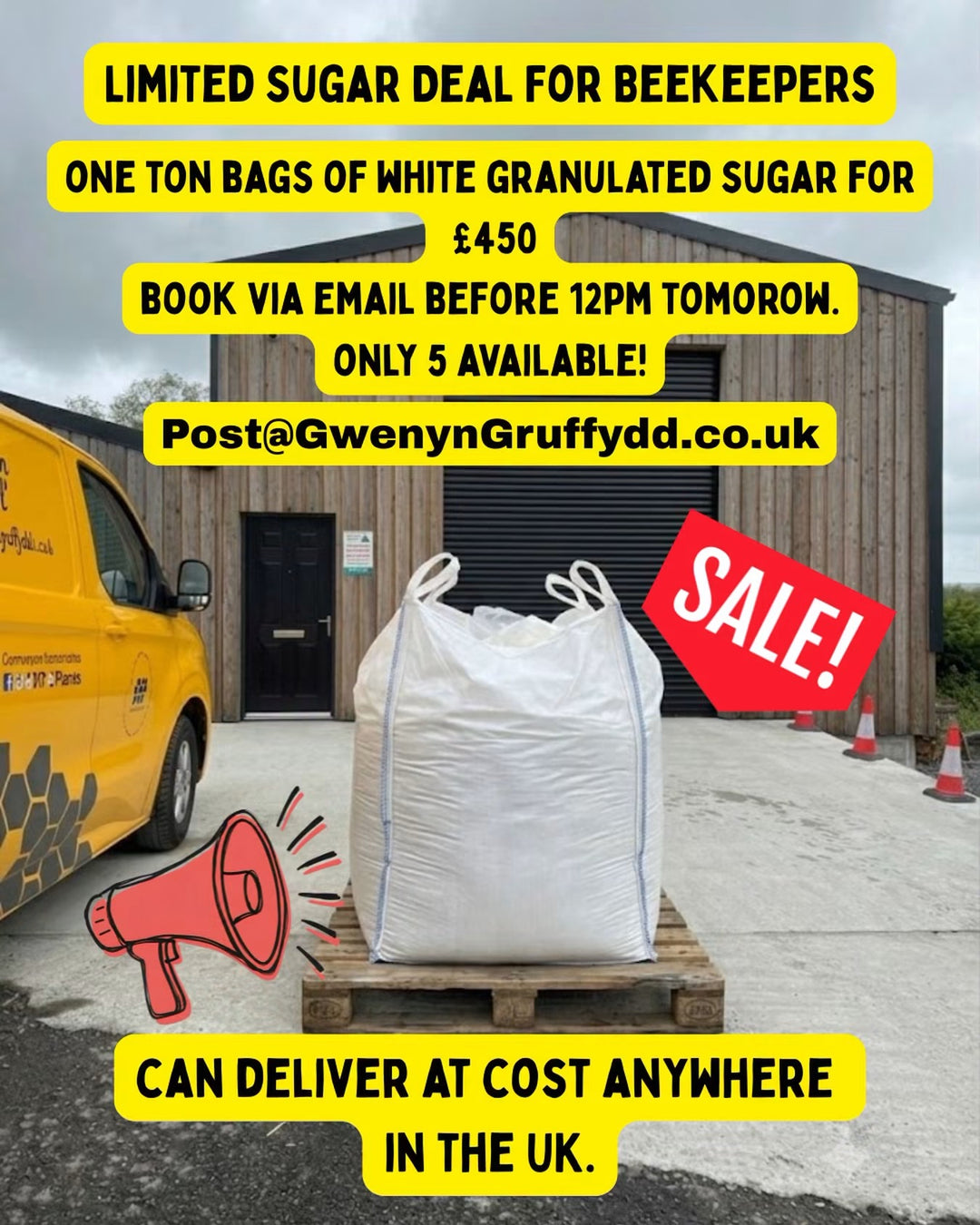 1 Ton Bag White Granulated Sugar Bulk