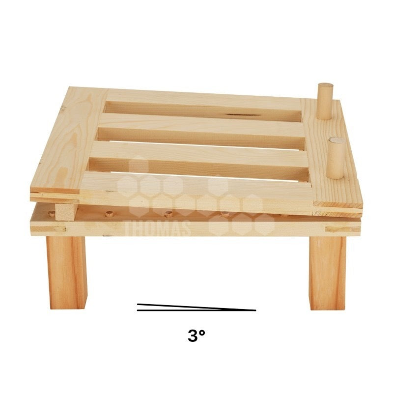 Wooden Tilting Stand For Honey Bucket By Thomas Apiculture