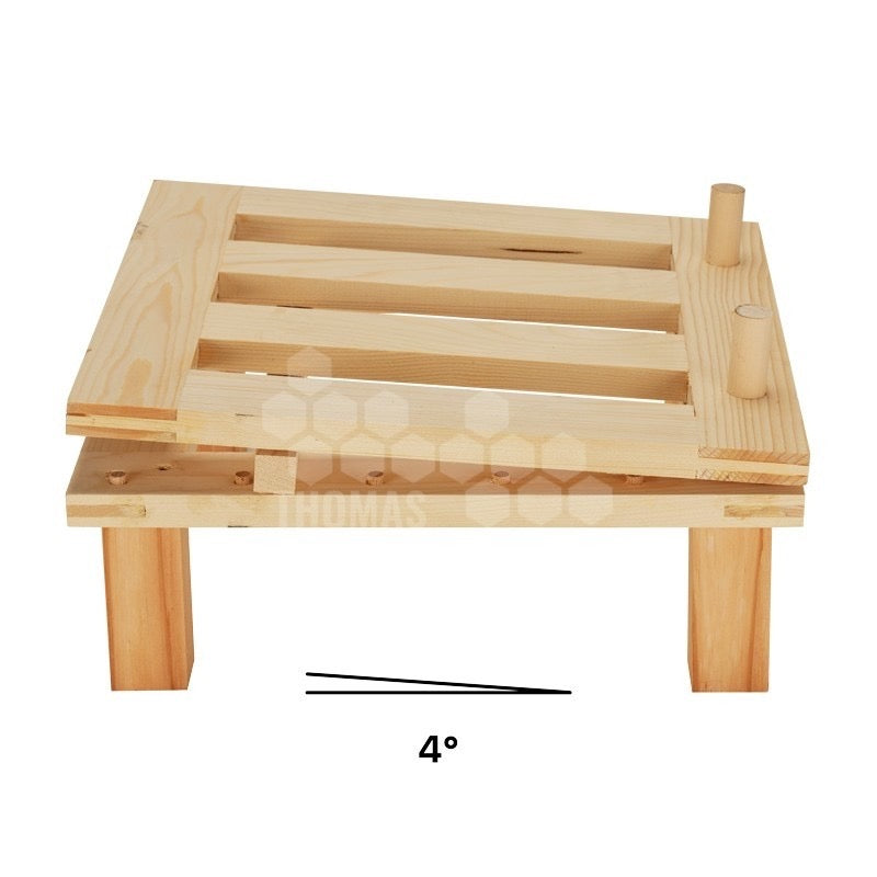 Wooden Tilting Stand For Honey Bucket By Thomas Apiculture