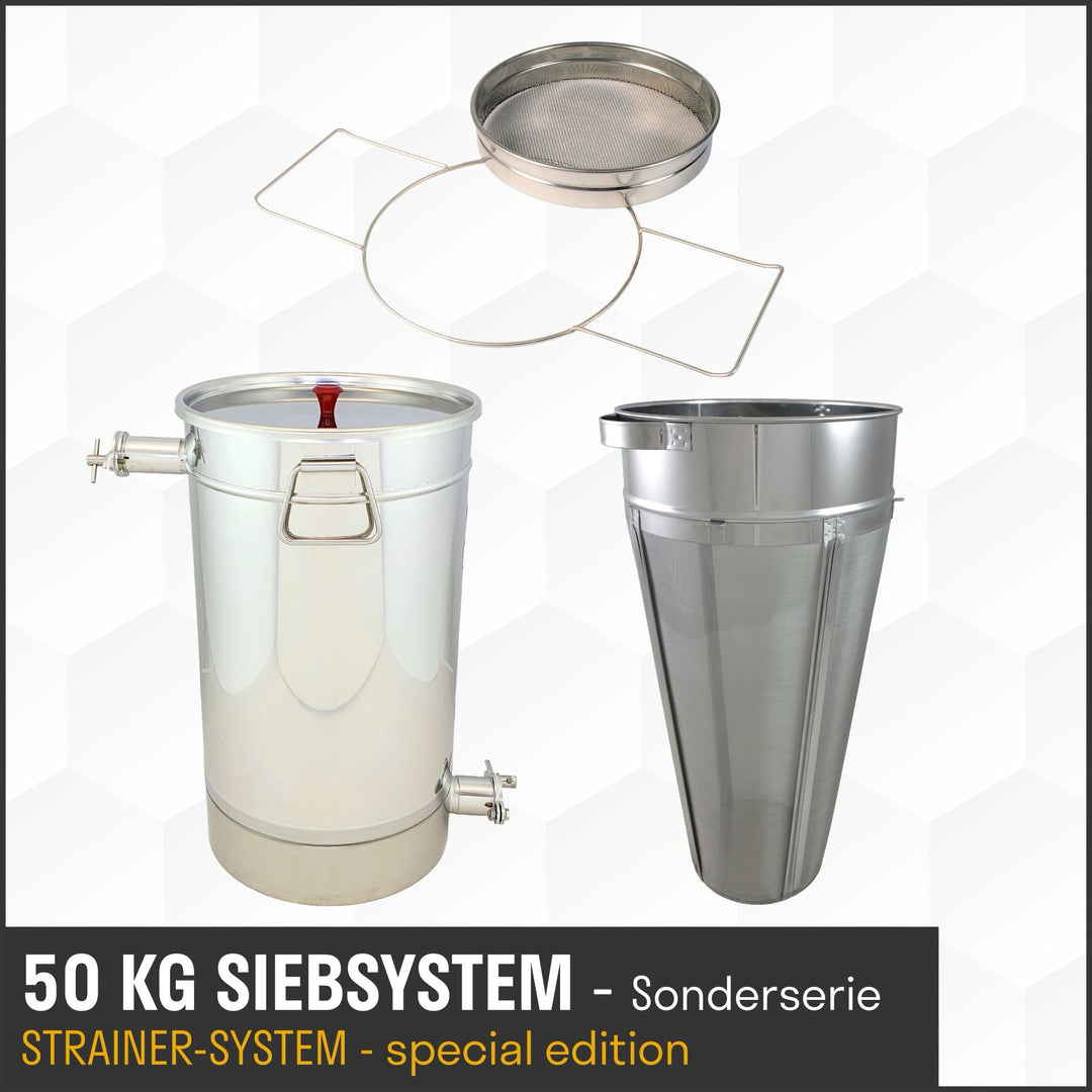 CFM Carl Fritz Special Series Premium Honey Straining System – 50kg Stainless Steel Set