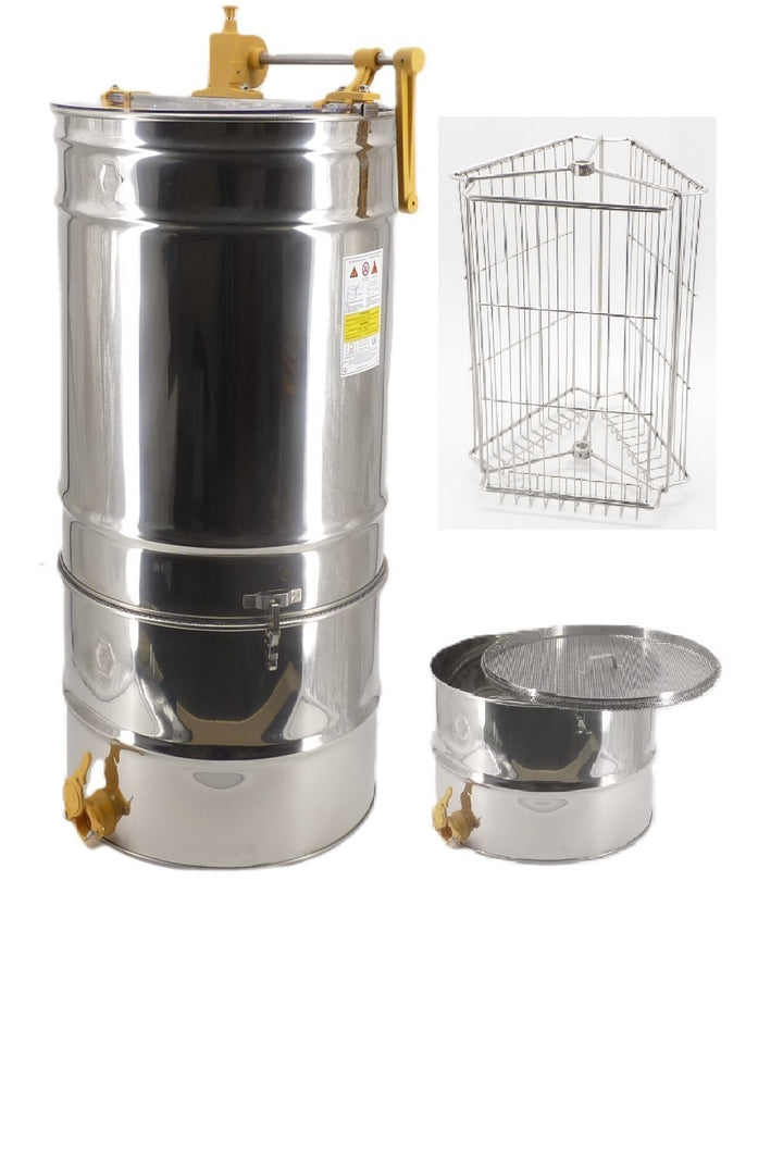 3 Frame Manual Honey Extractor Kit – Complete Honey Extraction &amp; Filtering System - National &amp; Langstroth