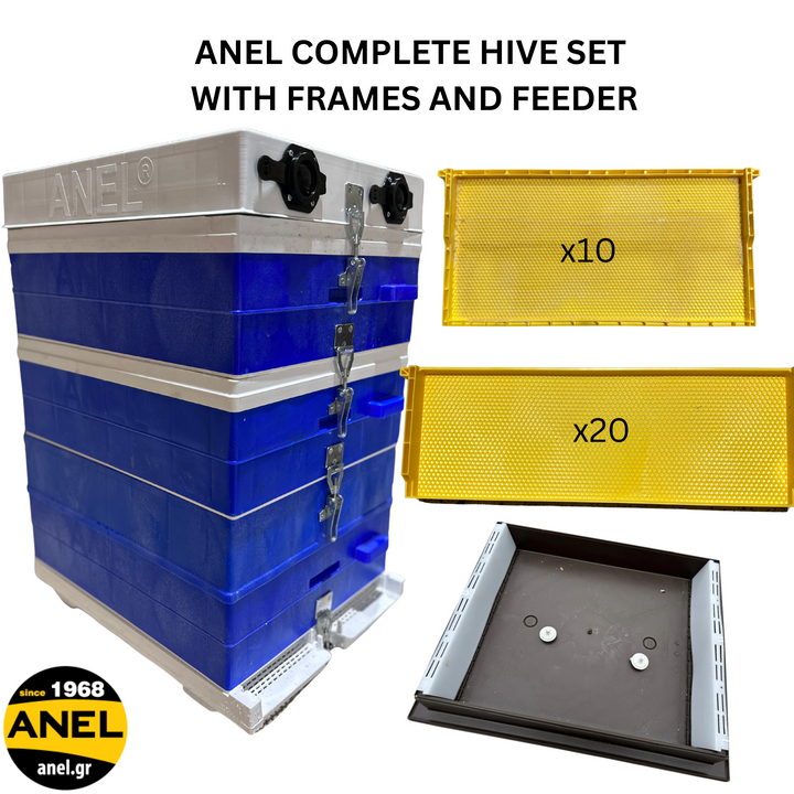 ANEL HIVE BUNDLE - Complete Hive, Frames & Feeder Set -  Langstroth Beehive