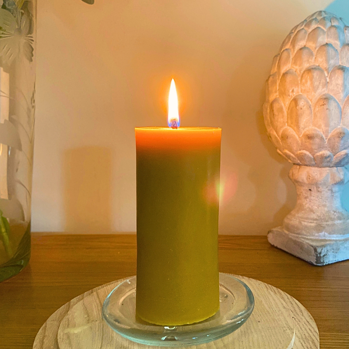 Pillar Solid Beeswax Candle with Cotton Wick - 60 Hour