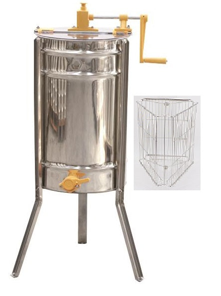 3 Frame Manual Honey Extractor for Langstroth Frames - Stainless Steel Body &amp; Gears