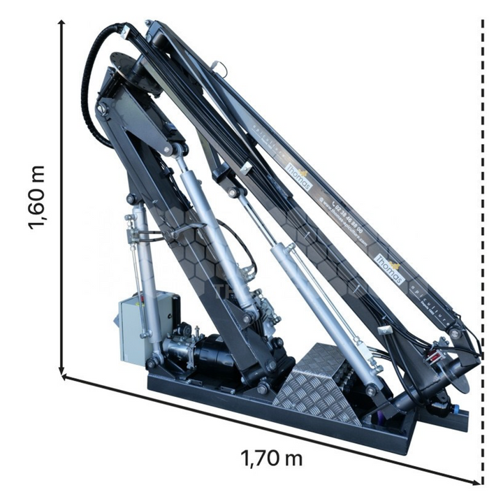 Heavy-duty hive crane mounted on trailer for easy super lifting
