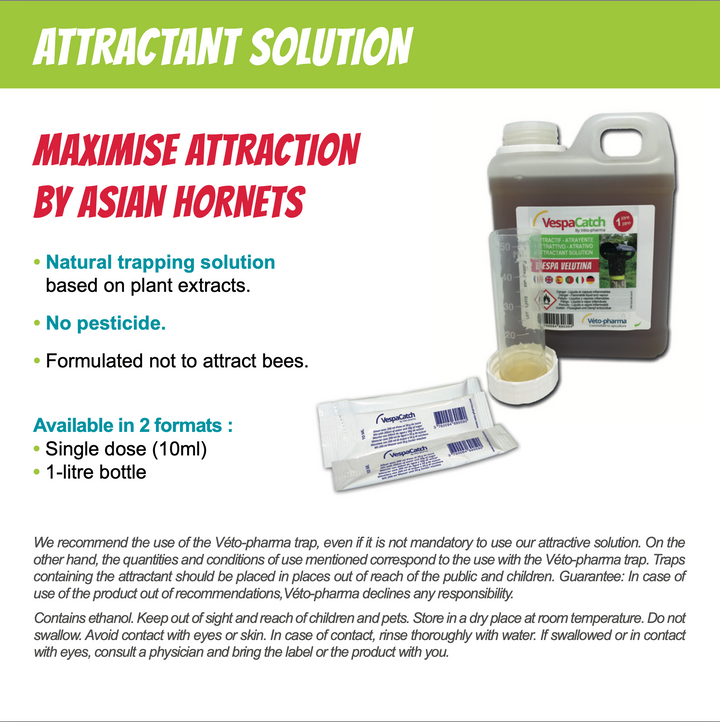 VespaCatch Asian Hornet Lures (10ml) | Trap Attractant – Packs of 10, 50 or 100