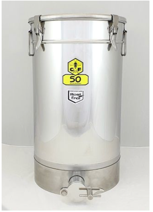 Carl Fritz 50kg Stainless Steel Honey Tank – Airtight Locking Lid &amp; Honey Tap