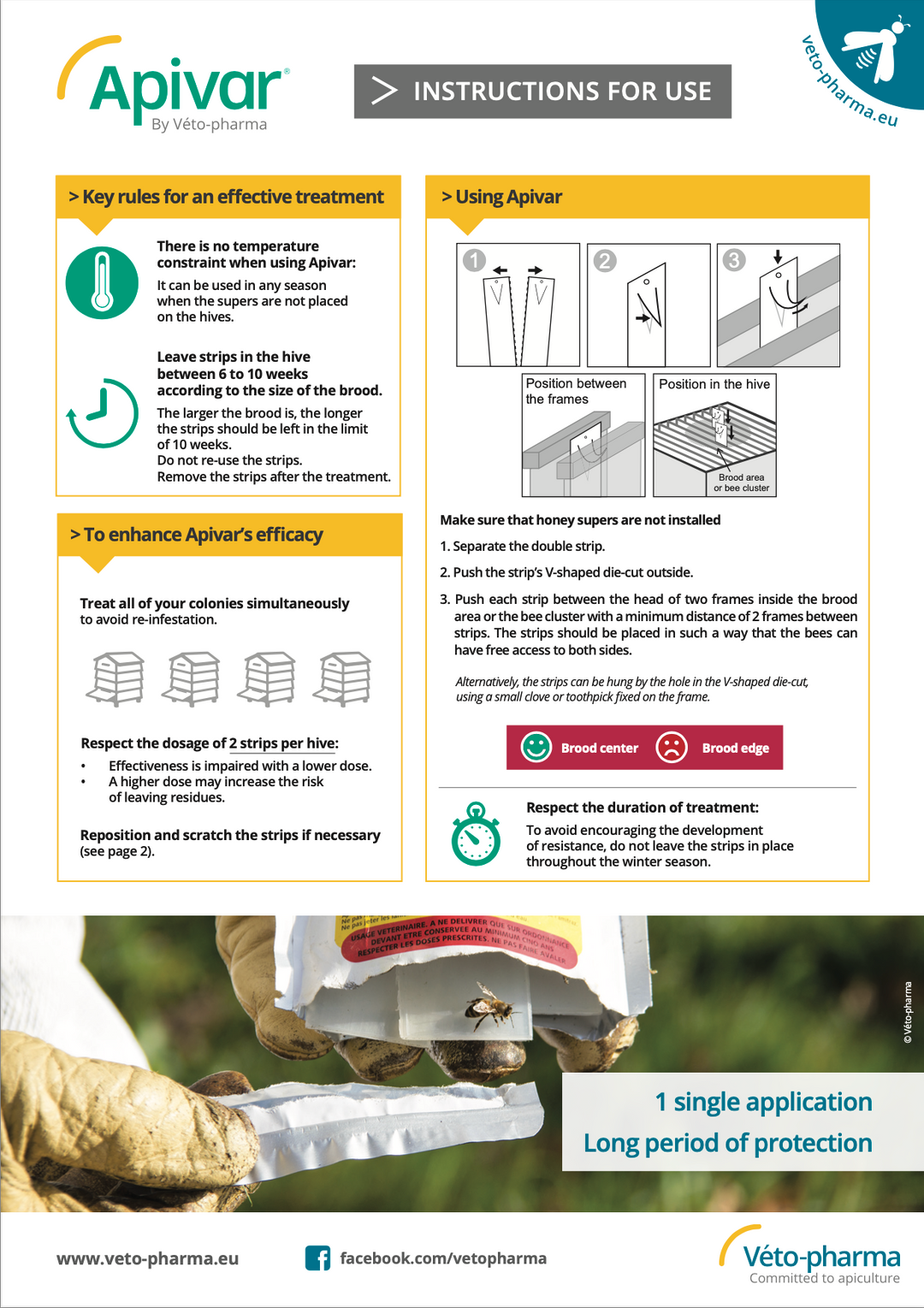 Apivar Varroa Treatment (Sachet of 10 Strips/ 5 Colonies)