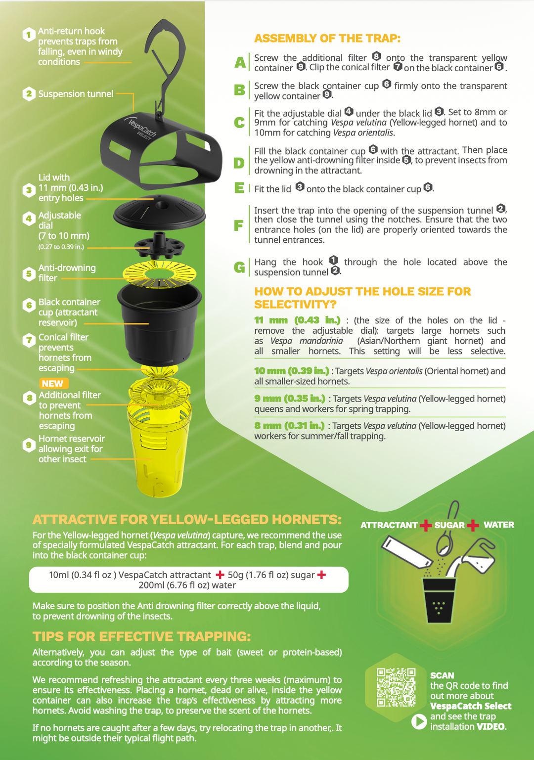 VespaCatch Select Asian Hornet Trap Vespa Catch (Adjustable &amp; Selective) | Trap Only or With Lures