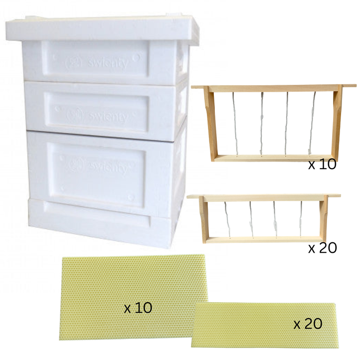Swienty National Poly Hive Flat Pack Bundle – With Pre-Wired Frames &amp; Foundation