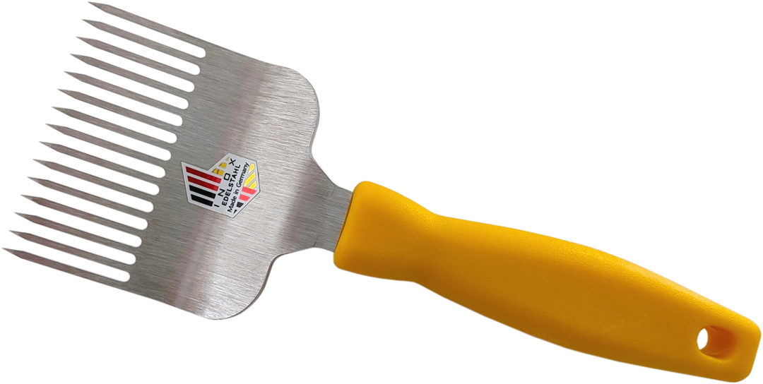 Bientec Lasercut stainless steel honey uncapping fork made in Germany