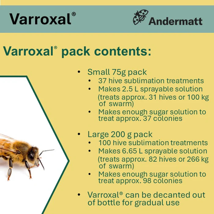Varroxal Oxalic Acid Dihydrate Powder, Suitable for Vapourising with InstantVap, Trickling & Spraying - Effective Varroa Mite Treatment