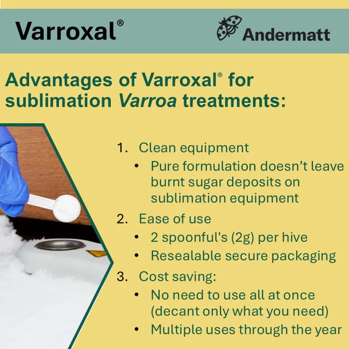 Varroxal Oxalic Acid Dihydrate Powder, Suitable for Vapourising with InstantVap, Trickling & Spraying - Effective Varroa Mite Treatment