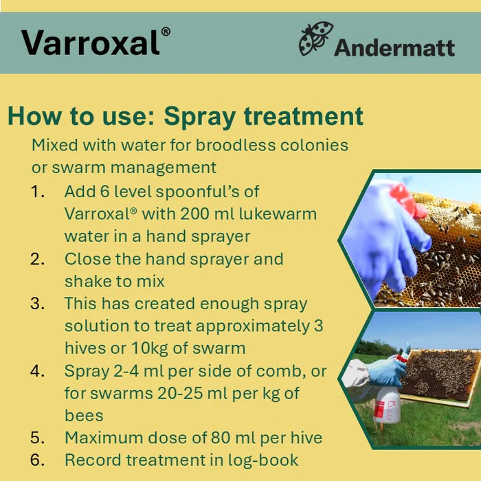 Varroxal Oxalic Acid Dihydrate Powder, Suitable for Vapourising with InstantVap, Trickling & Spraying - Effective Varroa Mite Treatment