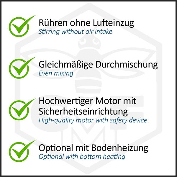 CFM stainless steel honey creamer with paddle screw and timer for small batch honey processing