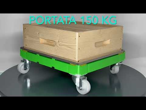 Plastic Trolley on Castor Wheels with Stainless Tray for Supers and Buckets 47 x 52