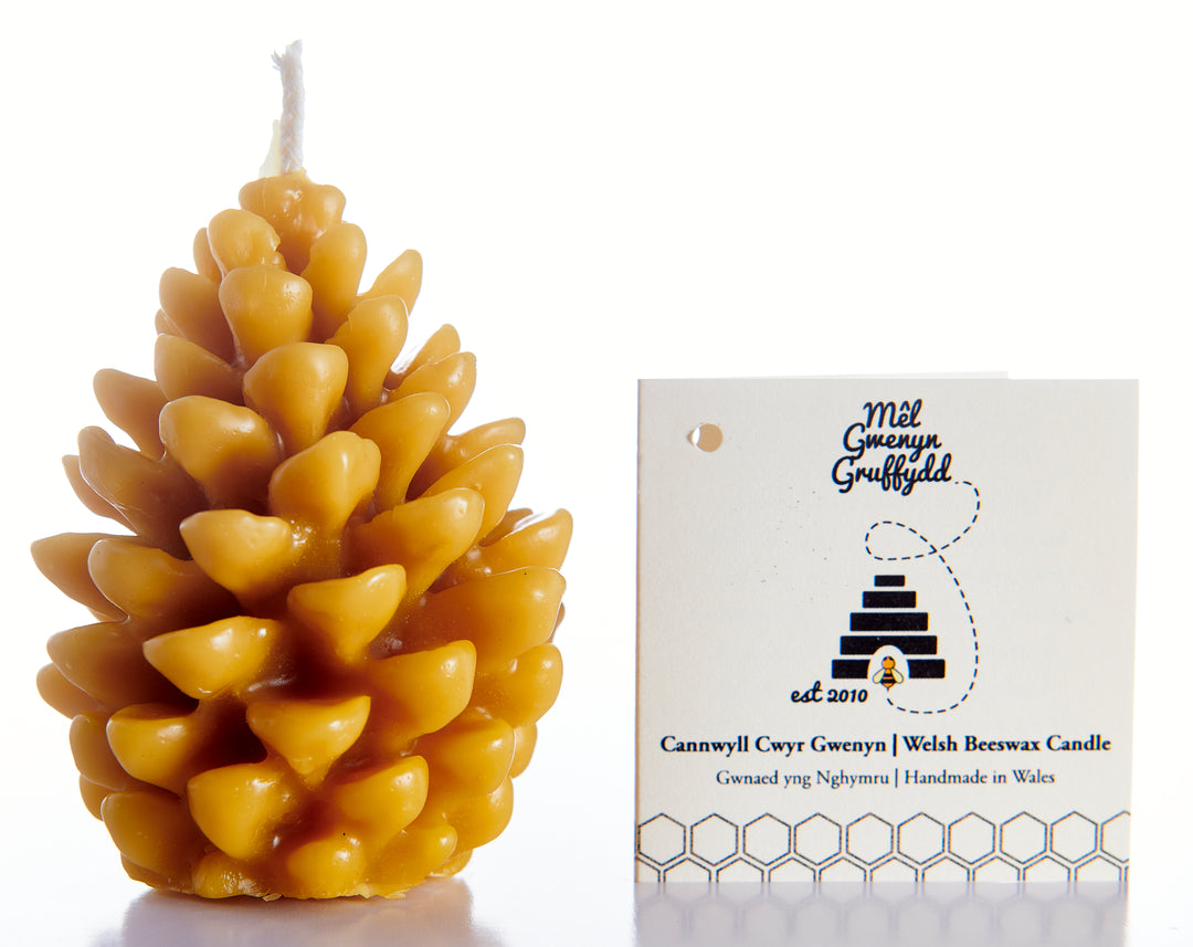 100% Pure Beeswax Pine Cone Candle