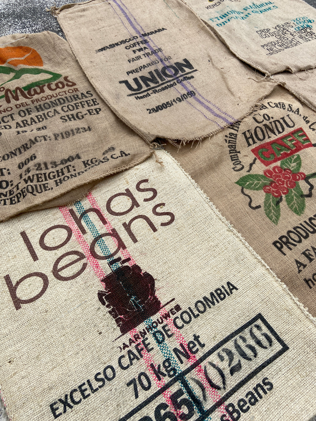 Used Coffee Hessian Bags Sack - Smoker Fuel - Choose Quantity