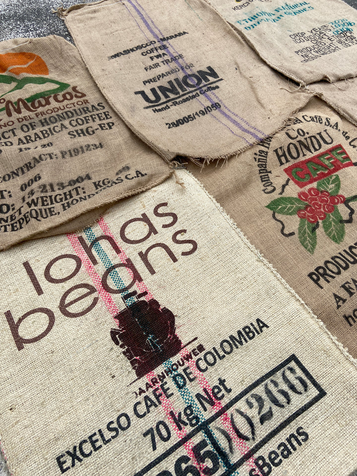 Used Coffee Hessian Bags Sack - Smoker Fuel - Choose Quantity