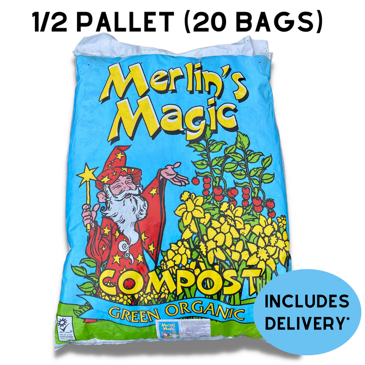 1/2 Pallet BULK Organic Peat Free Compost 40L 10mm Soil Improver Merlin’s Magic