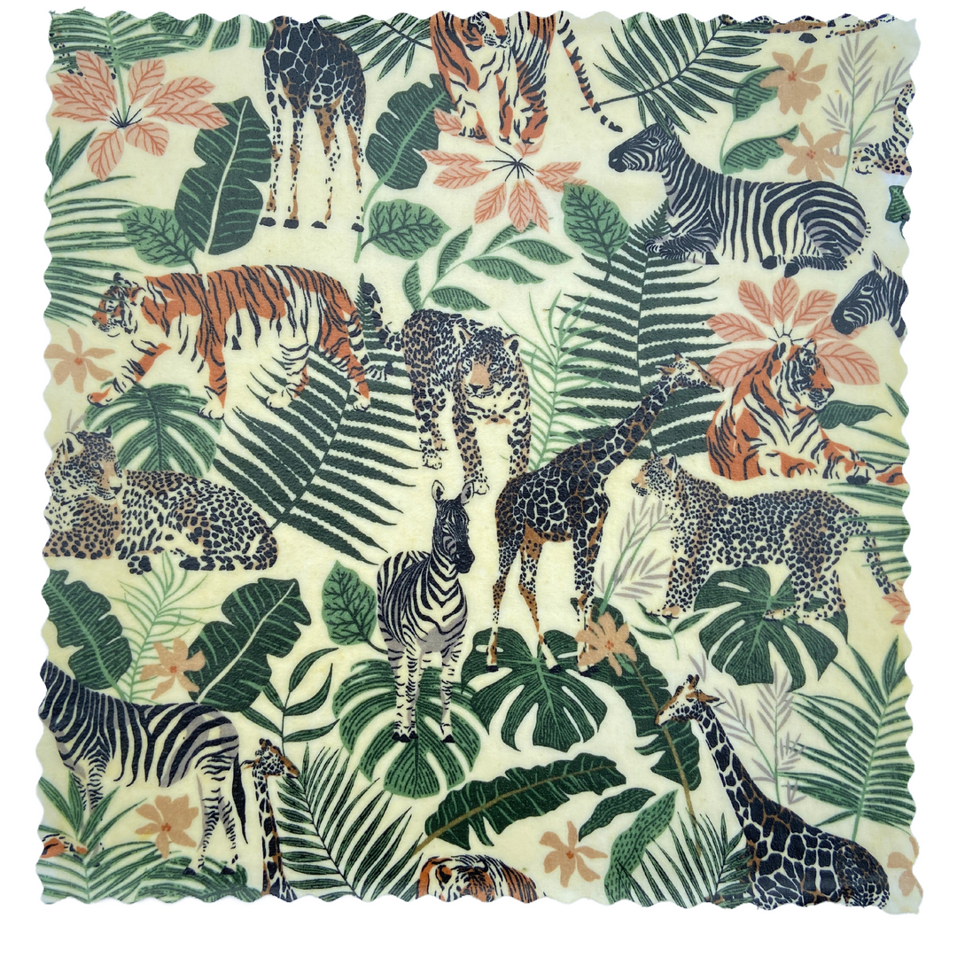 Safari Reusable Cotton Beeswax Food Wrap Medium, 30cm x 30cm