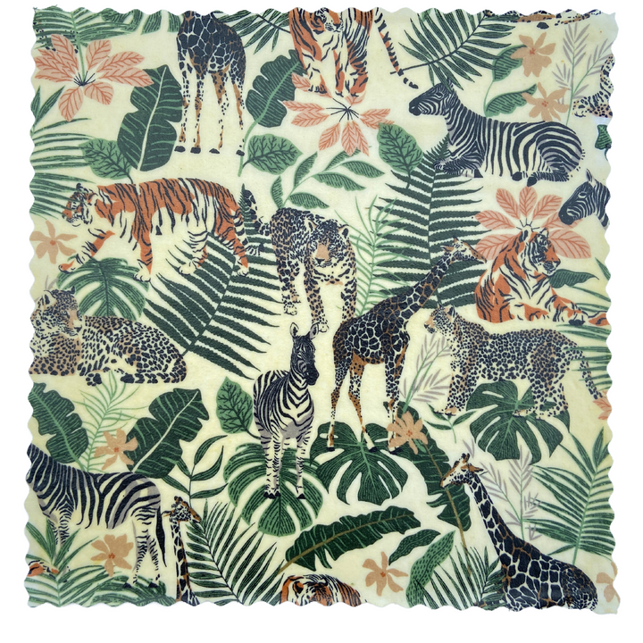 Safari Reusable Cotton Beeswax Food Wrap Medium, 30cm x 30cm