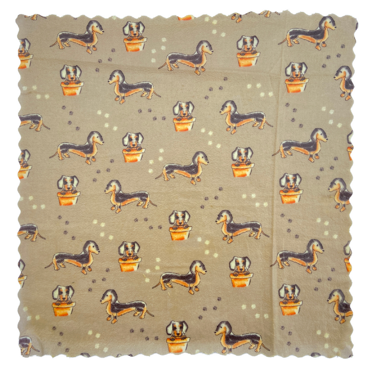 Dachshund Sausage Dog Reusable Cotton Beeswax Food Wrap 30cm x 30cm