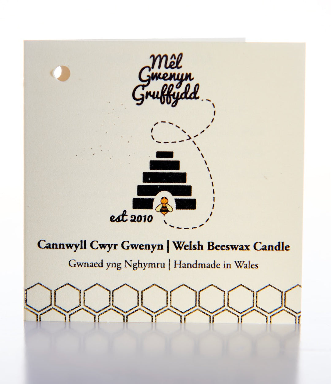 Pure Beeswax Candle - Skep with Bees | Canhwyll Cwyr Gwenyn Cwch Gwenyn