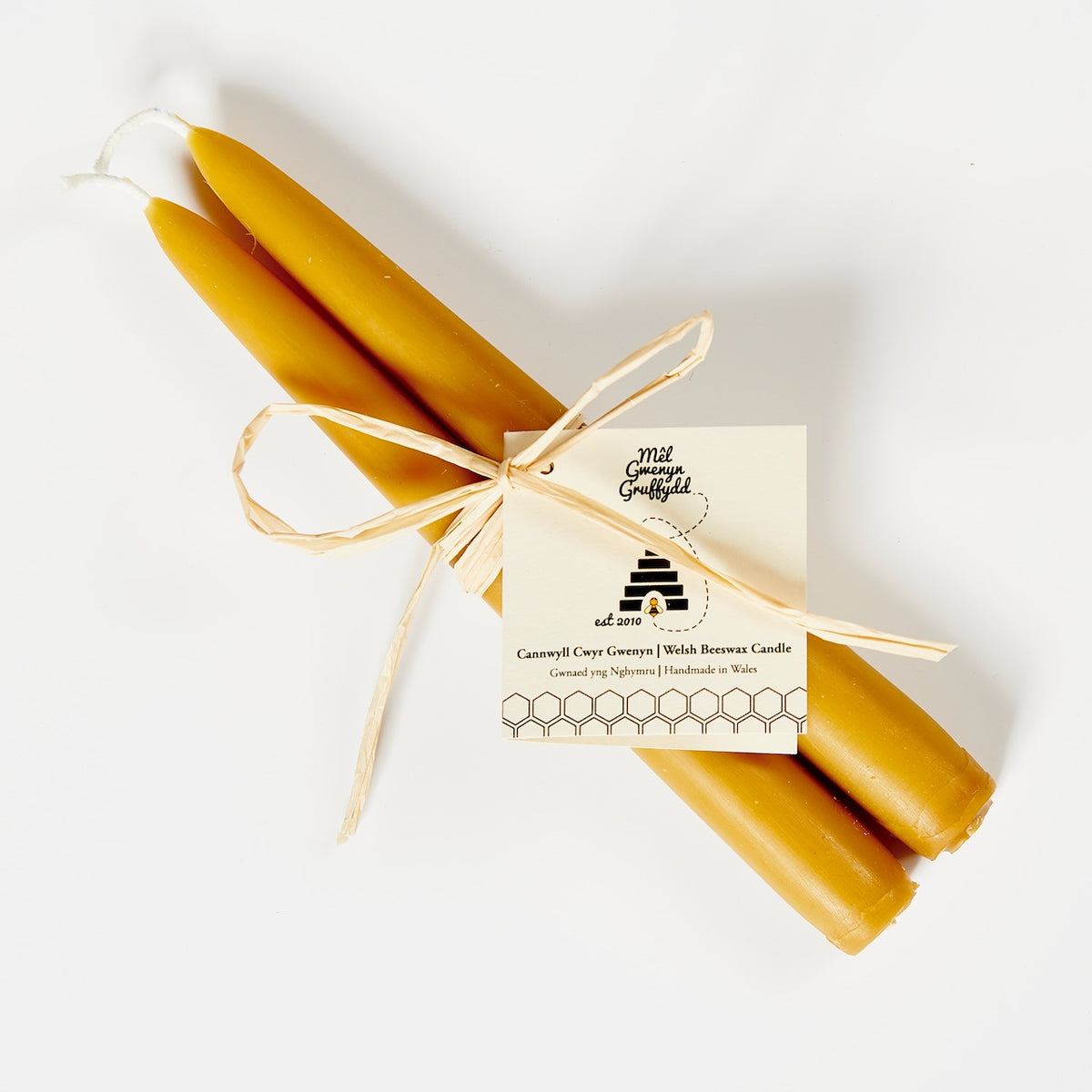 Pure Beeswax Dinner Candles Welsh Beeswax Handmade Taper Candles
