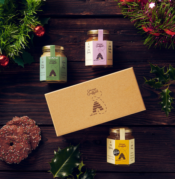 Trio of Award-Winning British Honey Boxed Gift Set, 3 x 142g