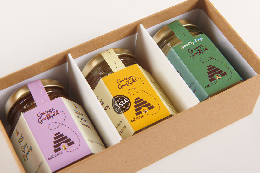 Trio of Award-Winning British Honey Boxed Gift Set, 3 x 142g