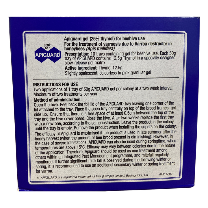 Apiguard Varroa Control Ten Tray Pack - EXP 09/2026