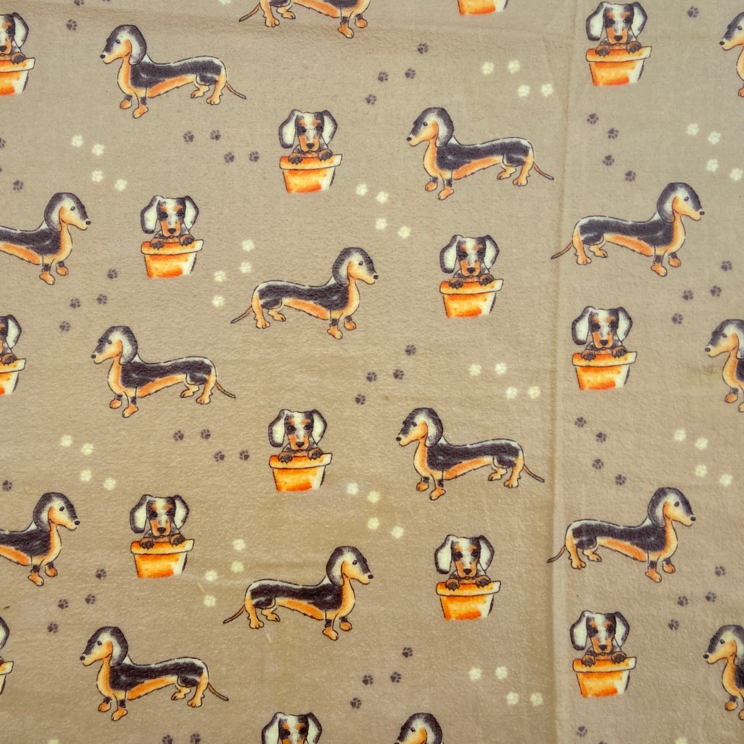 Dachshund Sausage Dog Reusable Cotton Beeswax Food Wrap 30cm x 30cm