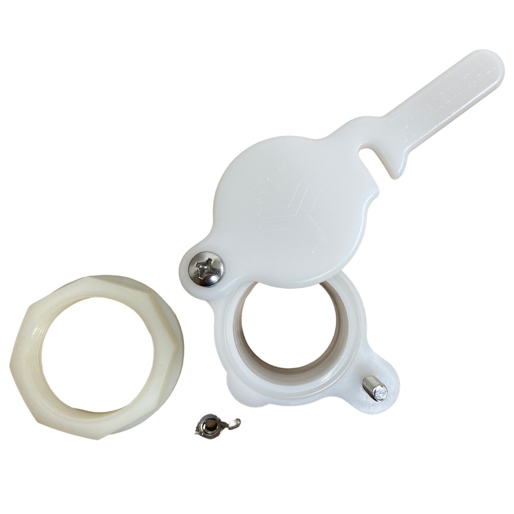 Food grade 40mm honey tap made in Italy by Lega for beekeeping tanks