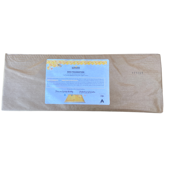 Embossed Shallow Unwired BS National Beeswax Wax Foundation -Pack of 20  - Thomas Apiculture