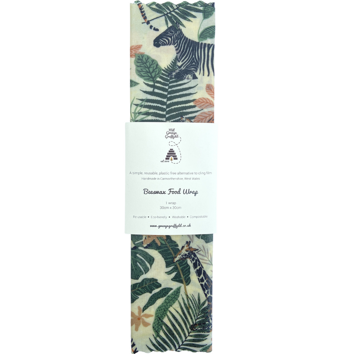 Safari Reusable Cotton Beeswax Food Wrap Medium, 30cm x 30cm