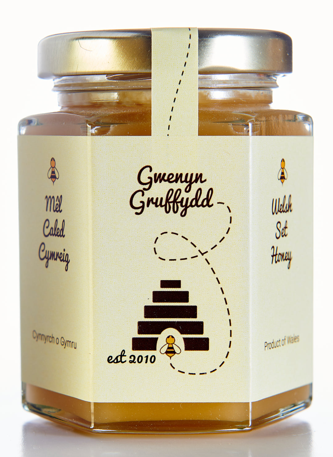 Welsh Runny & British Set Honey Gift Set with Wooden Honey Dipper, 227g