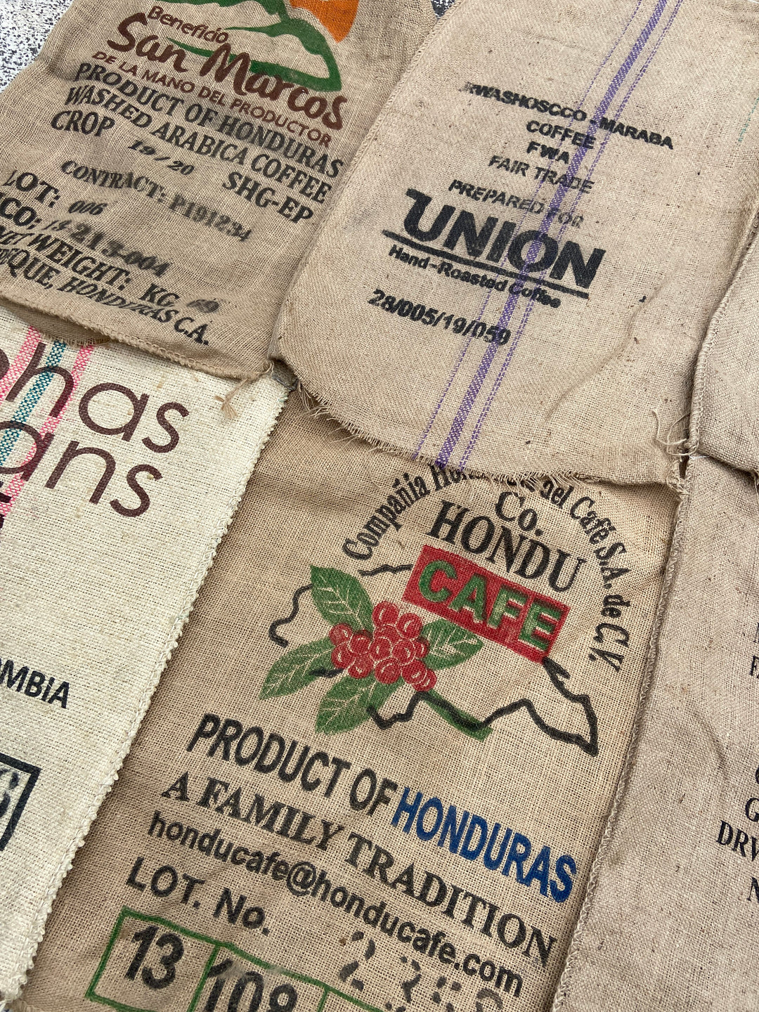 Used Coffee Hessian Bags Sack - Smoker Fuel - Choose Quantity