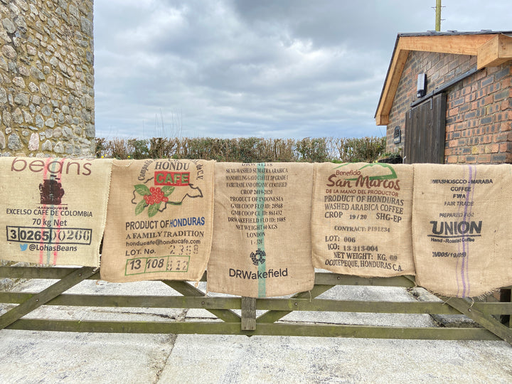 Used Coffee Hessian Bags Sack - Smoker Fuel - Choose Quantity
