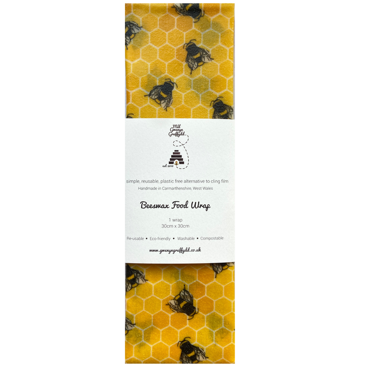 Bees Reusable Cotton Beeswax Food Wrap 30cm x 30cm