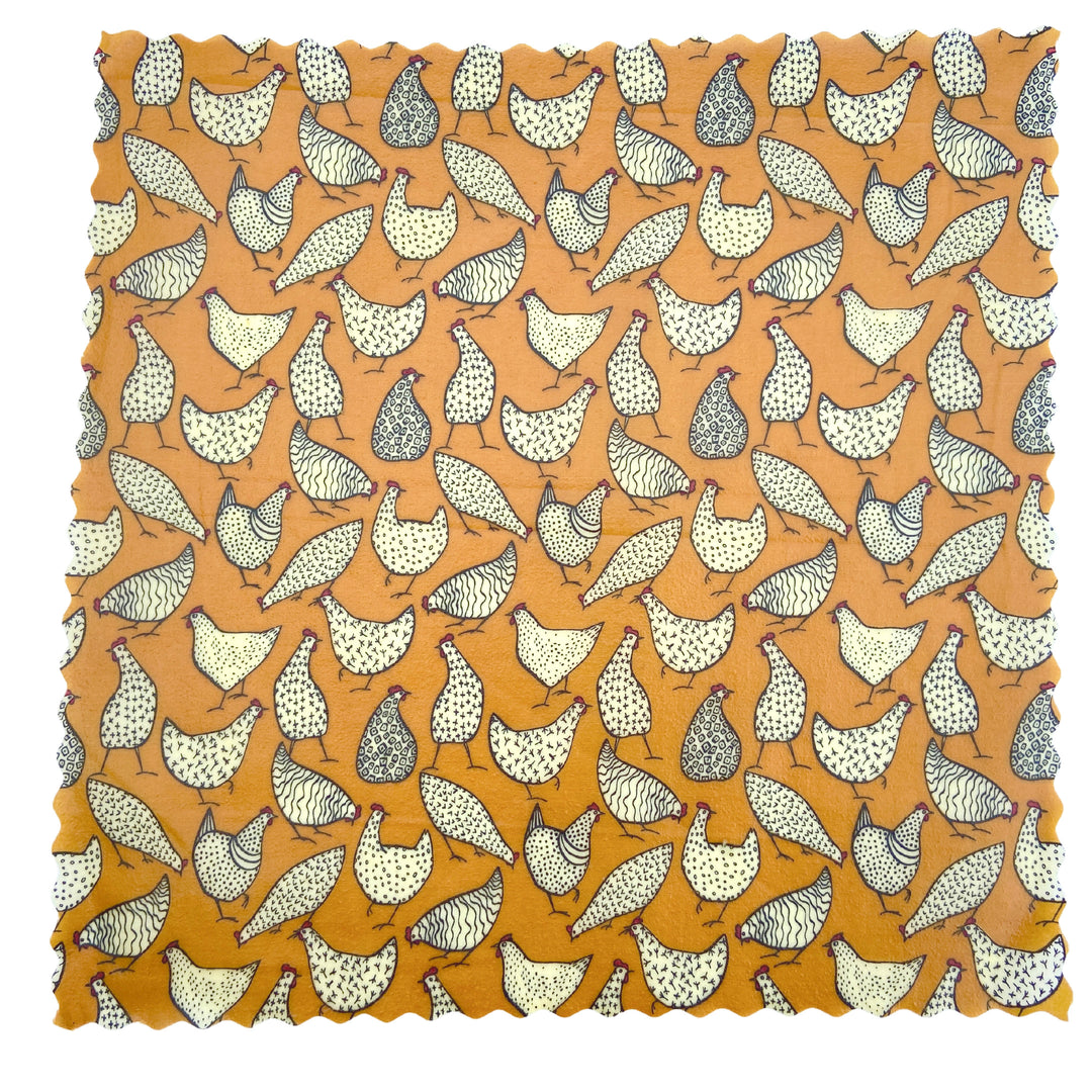 Chickens Hens Reusable Cotton Beeswax Food Wrap Medium, 30cm x 30cm