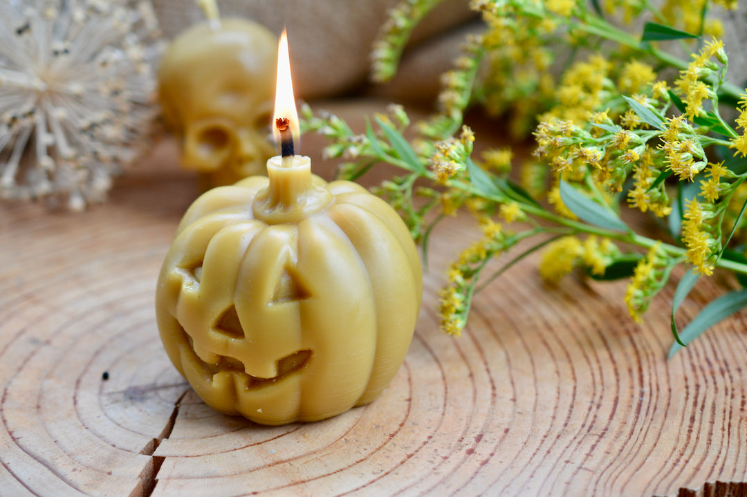 Halloween Jack O’Lantern Beeswax Pumpkin Candle