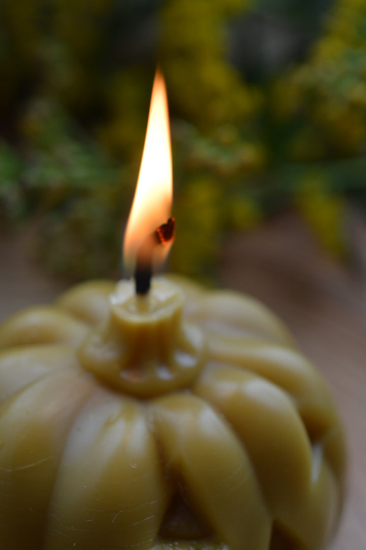 Halloween Jack O’Lantern Beeswax Pumpkin Candle