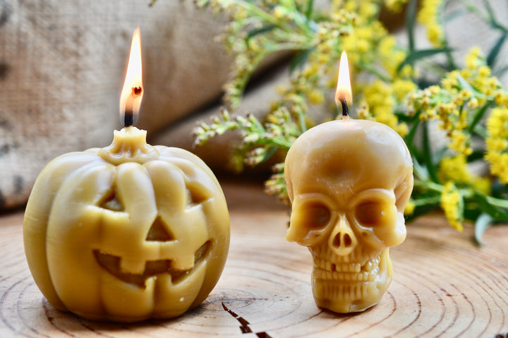 Halloween Beeswax Candle Gift Set – Pumpkin &amp; Skull