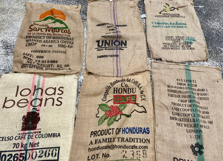 Used Coffee Hessian Bags Sack - Smoker Fuel - Choose Quantity